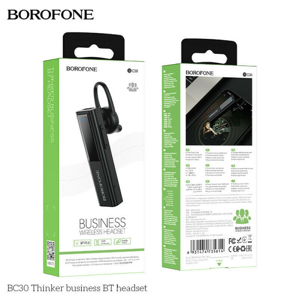 Borofone BC30 Earbud Bluetooth Handsfree Ακουστικό Μαύρο