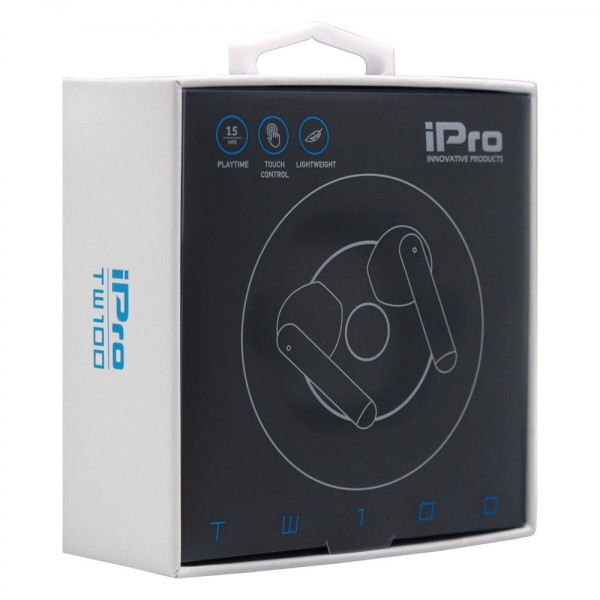 iPro TW100 In-ear Bluetooth Handsfree Ακουστικά με Θήκη Φόρτισης Μαύρα iPro TW100 In-ear Bluetooth Handsfree Ακουστικά με Θήκη Φόρτισης Μαύρα
