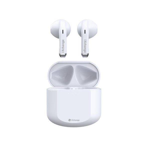 iXchange ES-02 In-ear Bluetooth Handsfree Ακουστικά με Θήκη Φόρτισης Λευκά