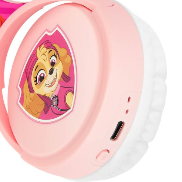 Paw Patrol Ασύρματα Bluetooth On Ear Παιδικά Ακουστικά EMX-010146 Ροζ