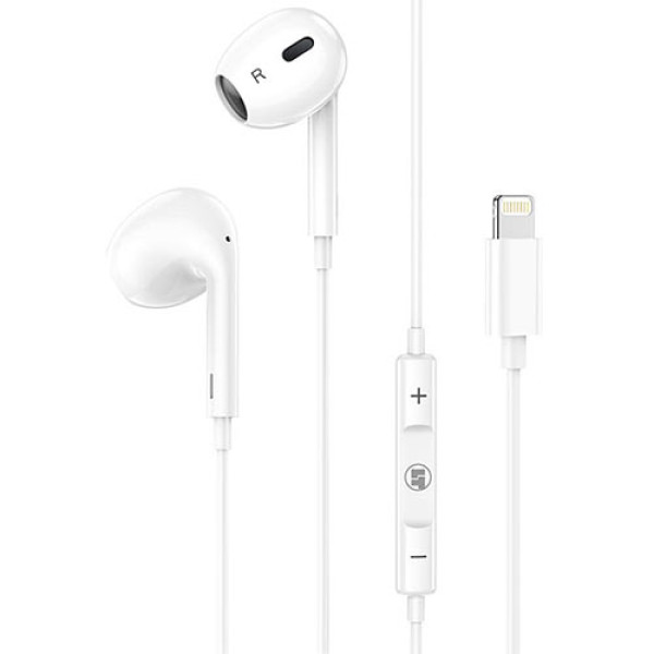 Lamtech Lightning Wired Earphones With Microphone White (LAM111740)