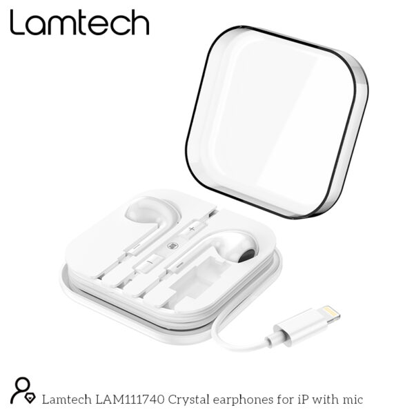 Lamtech Lightning Wired Earphones With Microphone White (LAM111740)