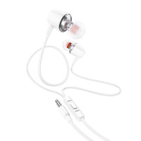 Hoco M107 Discoverer In-ear Handsfree με Βύσμα 3.5mm Λευκό