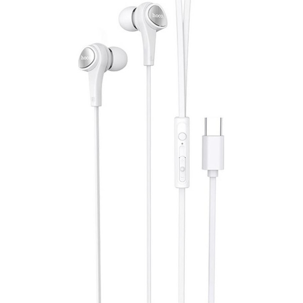 Hoco M67 In-ear Handsfree με Βύσμα USB-C Λευκό