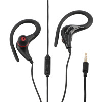 LAMTECH SPORT MOBILE EARPHONES WITH MIC BLACK (LAM020212)