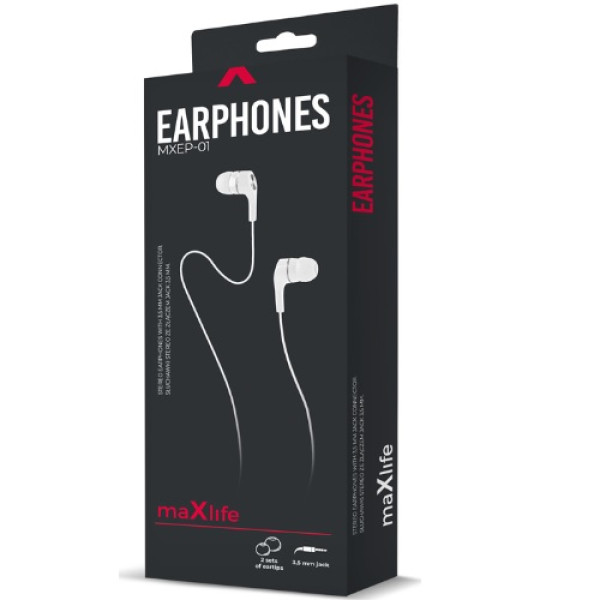 Maxlife Ακουστικά Ψείρες In Ear MXEP-01 (OEM001605) Λευκά