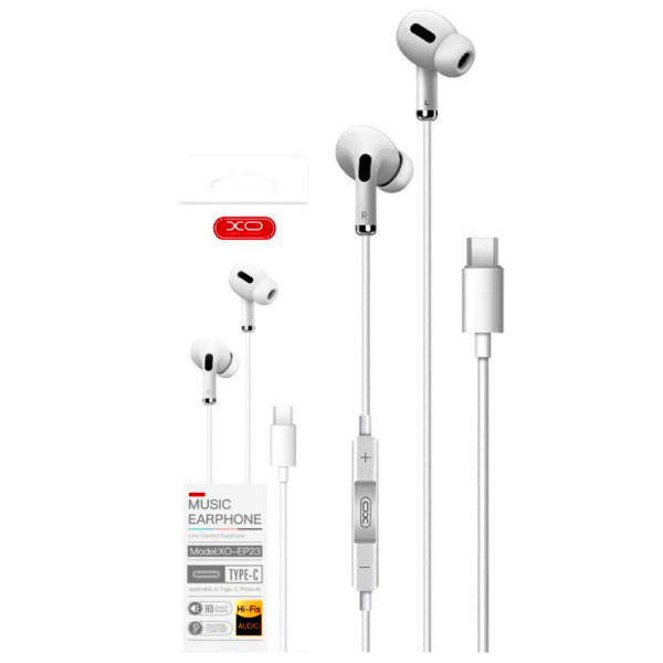 XO EP23 Earbuds Handsfree με Βύσμα USB-C Λευκό