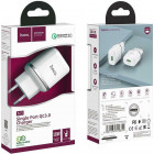 Hoco Φορτιστής με Θύρα USB-A 18W Quick Charge 3.0 Λευκός Hoco Φορτιστής με Θύρα USB-A 18W Quick Charge 3.0 Λευκός