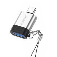 Earldom ЕТ-OT64 Μετατροπέας USB-C male σε USB-A female Ασημί