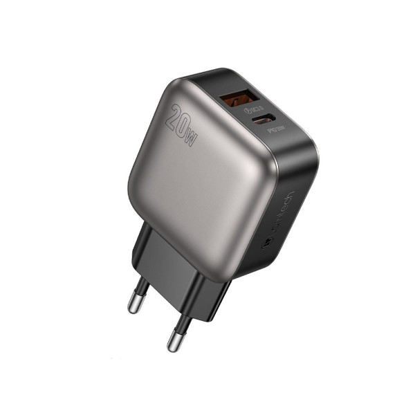 Lamtech Dual Port QC3.0 Charger PD 20W Gray (lam980459)