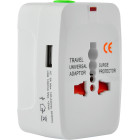 Lamtech Travel Adapter with USB Αντάπτορας Πρίζας από Universal σε Universal