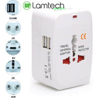 Lamtech Travel Adapter with USB Αντάπτορας Πρίζας από Universal σε Universal