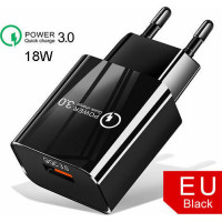 Lamtech Φορτιστής Χωρίς Καλώδιο με Θύρα USB-A 18W Quick Charge 3.0 Μαύρος (LAM021943)