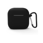 Apple AirPods 4 Θήκη Σιλικόνης με Γάντζο Black