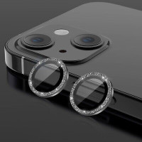 Glitter Camera Lens Tempered Glass Prοtector For iPhone 13 / 13 mini Black