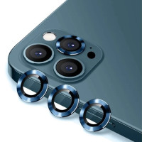 Προστασία Κάμερας Metal Ring Camera Lens Glass for iPhone 11 Pro / 11 Pro Max / 12 Pro Blue