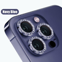 Diamond Camera Lens Tempered Glass Prοtector For iPhone 11 / 12 / 12 mini Blue