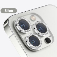 Diamond Camera Lens Tempered Glass Prοtector For iPhone 12 Pro Max Silver