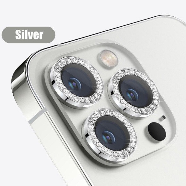 Diamond Camera Lens Tempered Glass Prοtector For iPhone 12 Pro Max Silver