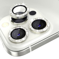 Glitter Camera Lens Tempered Glass Prοtector For iPhone 11 Pro / 11 Pro Max / 12 Pro Silver
