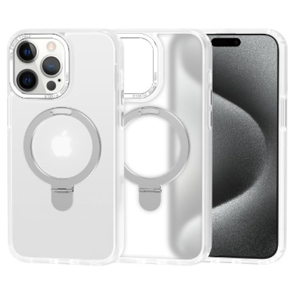 BACK COVER CREATIVE INVISIBLE BRACKET PROTECTIVE CASE FOR IPHONE 15 PLUS CLEAR