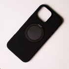 Θήκη Σιλικόνης Με Stand 360° Magsafe Για iPhone 15 Pro Black