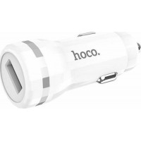Hoco Φορτιστής Αυτοκινήτου Γρήγορης Φόρτισης με μία Θύρα USB Λευκός 