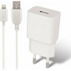 Maxlife Lightning Cable & USB Wall Adapter White MXTC-01