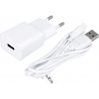 Maxlife Lightning Cable & USB Wall Adapter White MXTC-01