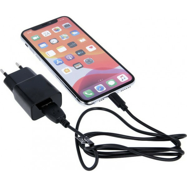 Maxlife Φορτιστής με Θύρα USB-A και Καλώδιο micro USB Μαύρο (MXTC-01)