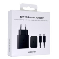 Samsung Fast Travel Φορτιστής 45W USB με Καλώδιο Type-C to Type-C Black