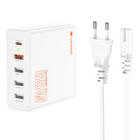 Lamtech Gan Fast Charger 1xType-C & 4xQC3.0 65W & EU Cable 1.5M (LAM113409)