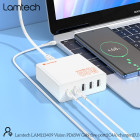Lamtech Gan Fast Charger 1xType-C & 4xQC3.0 65W & EU Cable 1.5M (LAM113409)