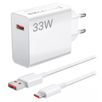 Xiaomi Φορτιστής BHR9956EU με Θύρα USB-A και Καλώδιο USB-C 33W Λευκός