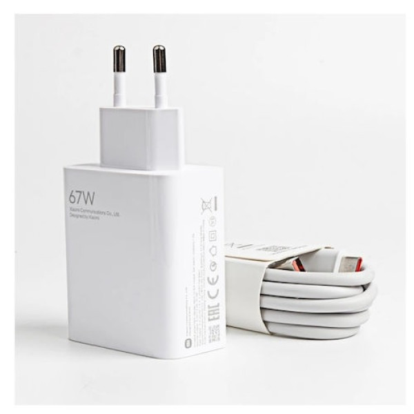 Φορτιστής Κινητού Xiaomi HyperCharge Combo BHR9465EU με Θύρα USB-A & Καλώδιο USB-C 67W Λευκό