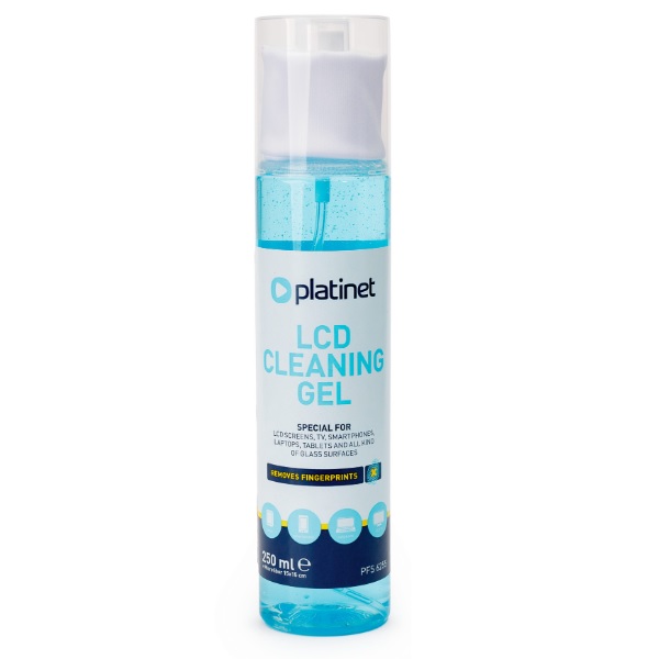 Platinet PFS6255 LCD Κιτ gel υγρό καθαρισμού 250ml + πανάκι με μικροϊνες 15x15cm