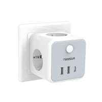 Πολλαπλή πρίζα Τοίχου Tessan 6 in 1 Powercube Socket 3xSCHUKO, 2xUSB, 1xTYPE-C