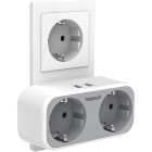 Πολλαπλή πρίζα Τοίχου Tessan 4 in 1 2xSCHUKO, 2xUSB