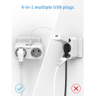 Πολλαπλή πρίζα Τοίχου Tessan 4 in 1 2xSCHUKO, 2xUSB