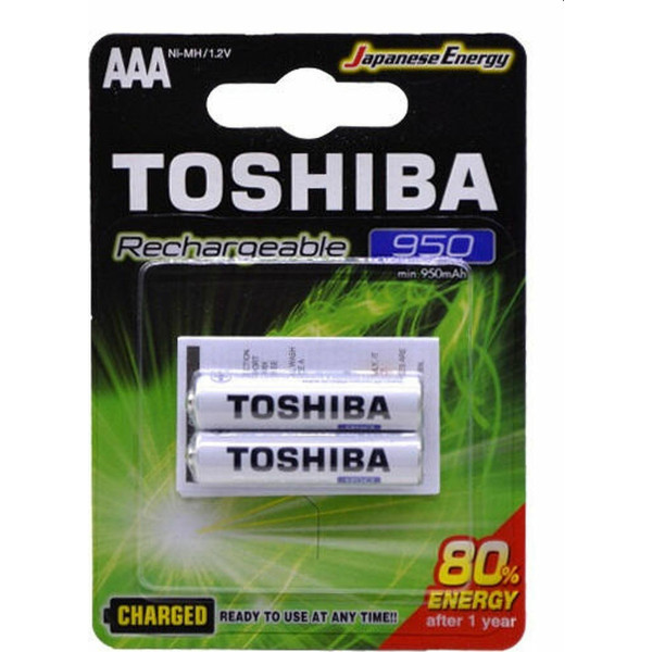 Toshiba Επαναφορτιζόμενες Μπαταρίες AAA Ni-MH 950mAh 1.2V 2τμχ