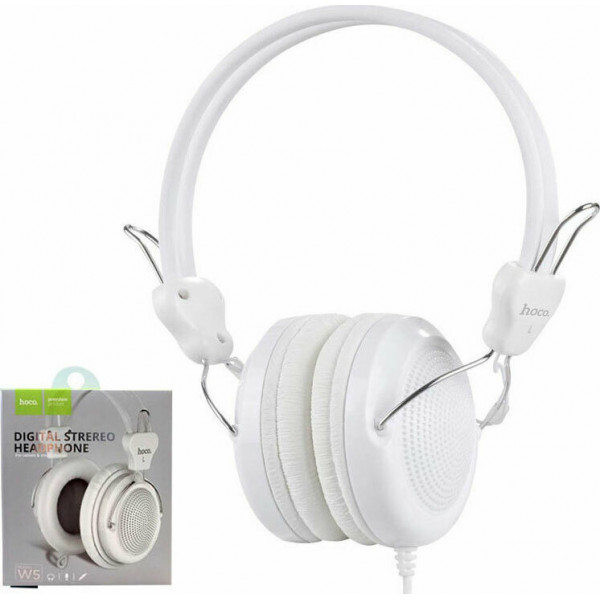 Hoco W5 Ενσύρματα Over Ear Ακουστικά Λευκά