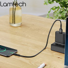 Lamtech Micro USB Charging Cable 1M Μαύρο (LAM439874)