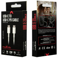 Maxlife USB-C To USB-C Cable 20W Λευκό 1m