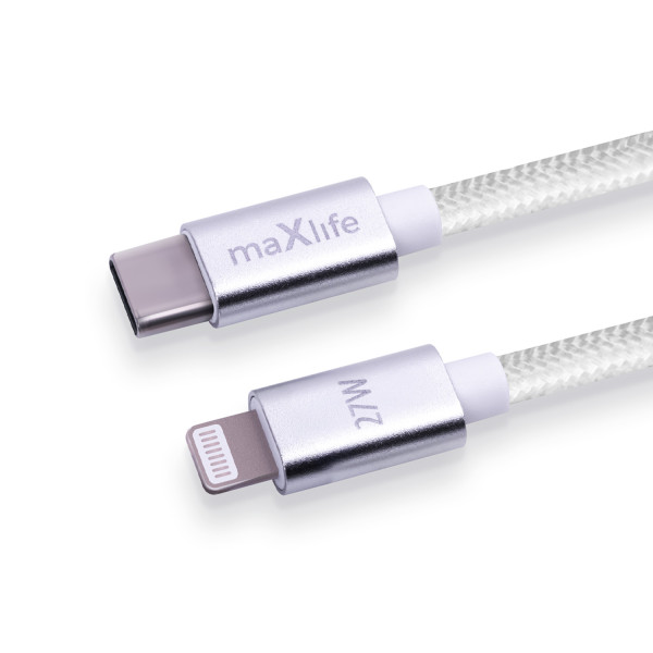 Maxlife Καλώδιο USB-C to Lightning 27W Λευκό 1M  (OEM0101465) 