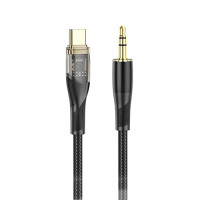 Lamtech Braided USB 2.0 Cable USB-C male - 3.5mm Μαύρο 1m (LAM113386)