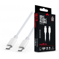 Maxlife USB 2.0 Cable USB-C male - USB-C male 100W Λευκό 1m