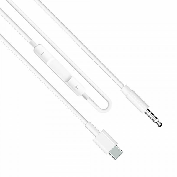 Earldom ET-AUX41 USB 2.0 Cable USB-C male - 3.5mm male Λευκό 1m