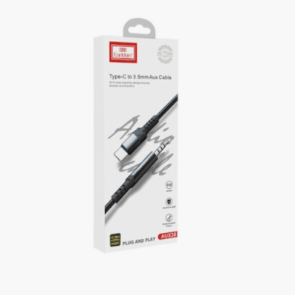 Earldom ET-AUX39 3.5mm σε Lightning Cable Μαύρο 1.0m