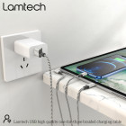 Lamtech High Quality  3 in 1 usb Cable With Metallic Shell Silver 1M (LAM450329)