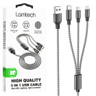 Lamtech High Quality 3 in 1 usb Cable With Metallic Shell Black 1m (LAM450305)
